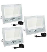 GLW 3 Pack 100W LED Flood Light Outdoor, 10000lm Outside Floodlights IP66, Waterproof Exterior Se...