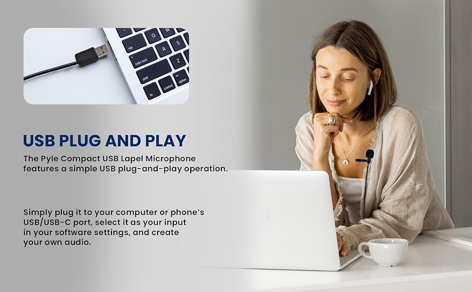 Pyle USB Lapel Microphone, Lapel Microphone, Pyle Lapel, USB Lapel, USB Lapel Microphone, Lapel Mic