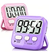 Antonki 2 Pack Digital Timer for Kids, Magnetic Countdown Kitchen Timers for Cooking, Egg, Classr...