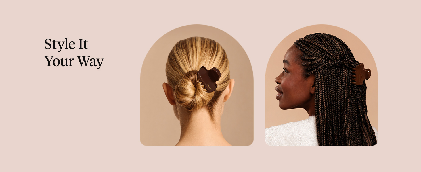 Kitsch Plastic Puffy Claw Clip - Hair Accessories For Women- Chocolate, 1pc