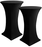 HolidayIdeas Cocktail Table Covers, 2 Pack - Fitted Stretch Spandex Square Corners Cocktail Table...