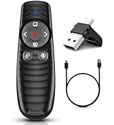 2-in-1 USB Type-C Presentation Clicker Wireless Presenter Remote Clicker, Rechargeable Powerpoint...