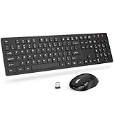 Wireless Keyboard and Mouse, Trueque Silent 2.4GHz Cordless Full Size USB Mouse Combo, Long Batte...
