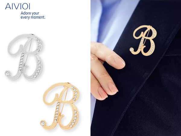Initial Rhinestone Pin