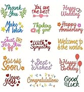 LZBRDY Love You Good Luck Happy Anniversary Best Wishes Words Embossing Metal Cutting Dies for Ca...