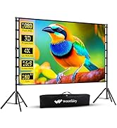 Projector Screen with Stand, Wootfairy 180 inch Portable and Foldable Projection Screen 4K HD 16:...