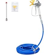 VEVOR Airless Paint Spray Hose Kit, 50ft, 3600 psi High Pressure Fiber Tube with 8 inch Extension...