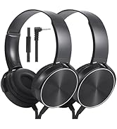 Wensdo 2 Pack Classroom Headphones with Microphone for Kids All Ages K-12, Durable Wired Students...