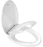 YASFEL Toilet Seat with Toddler Toilet Seat Built in, Plastic, Elongated Slow Close with Magnets ...