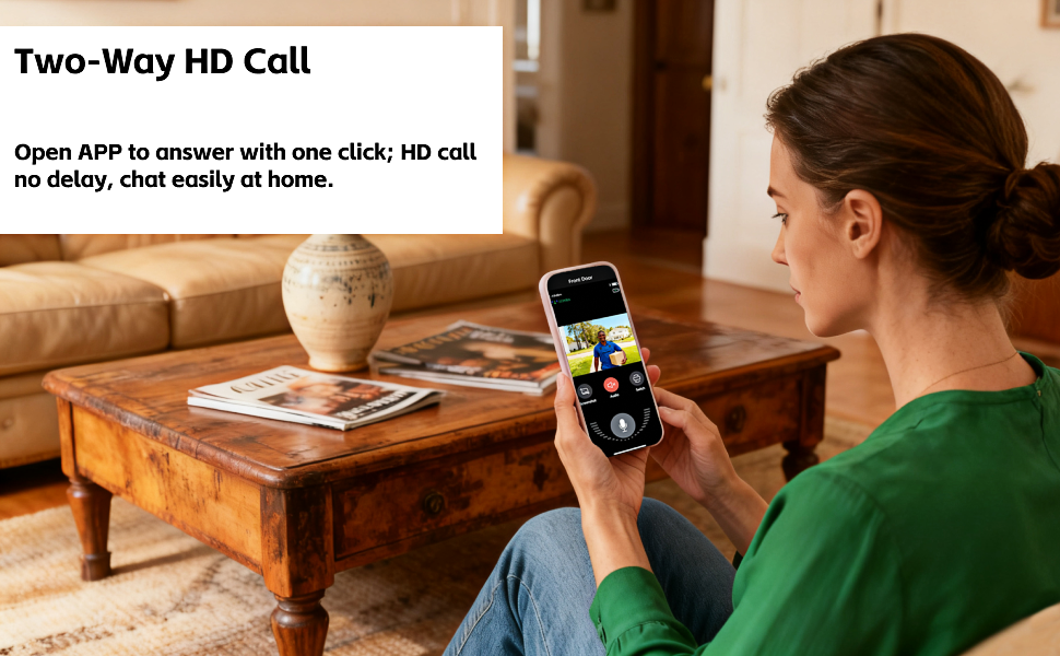 Wireless Wi-Fi Video Doorbell Camera with Two Way Audio