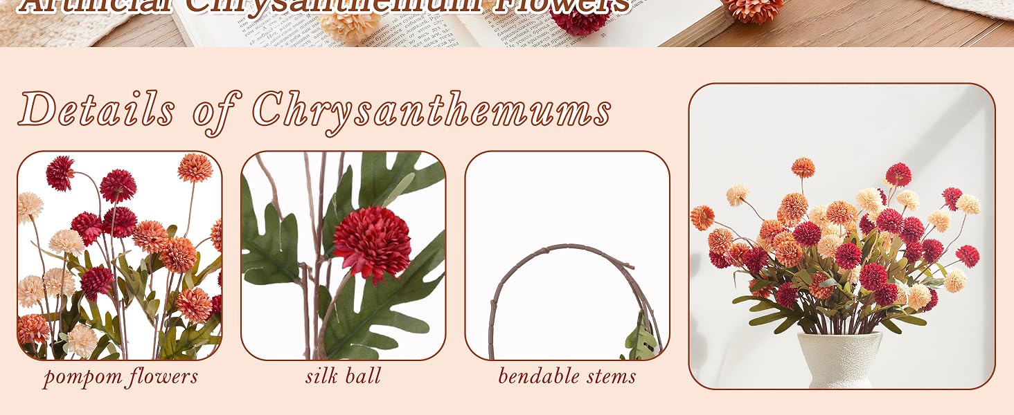 artificial flowers mums boho flowers
