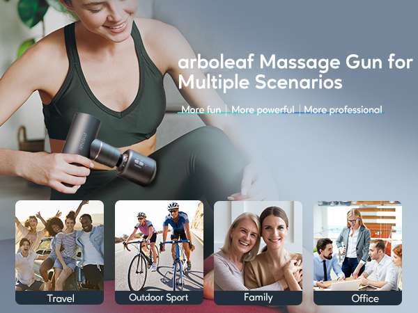 Massage gun used in daily scenes like travel, office, family, and sports