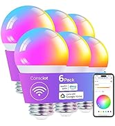 Consciot Smart Light Bulbs, LED Light Bulb That Works with Alexa &amp; Google Home, Music Sync, RGBTW...