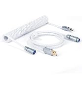 ZIYOU LANG C05 Custom Coiled USB C Cable with Metallic Sequin Double Weave Nylon Braided Cord Det...