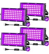 THECHAM 50W LED Black Lights IP66 Waterproof Black Light Outdoor with 5.9ft Plug+Switch, Flood Bl...