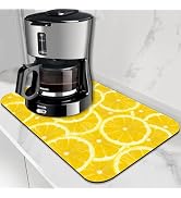 FTJHKUY Fresh Yellow Lemon SliceDish Drying Mat,16"X24" Absorbent Fast Dish Drying Mat for Kitche...