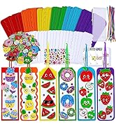 Winlyn 36 Sets Fruit Craft Kits Summer Crafts DIY Fruit Dessert Bookmarks Art Sets Apple Pineappl...