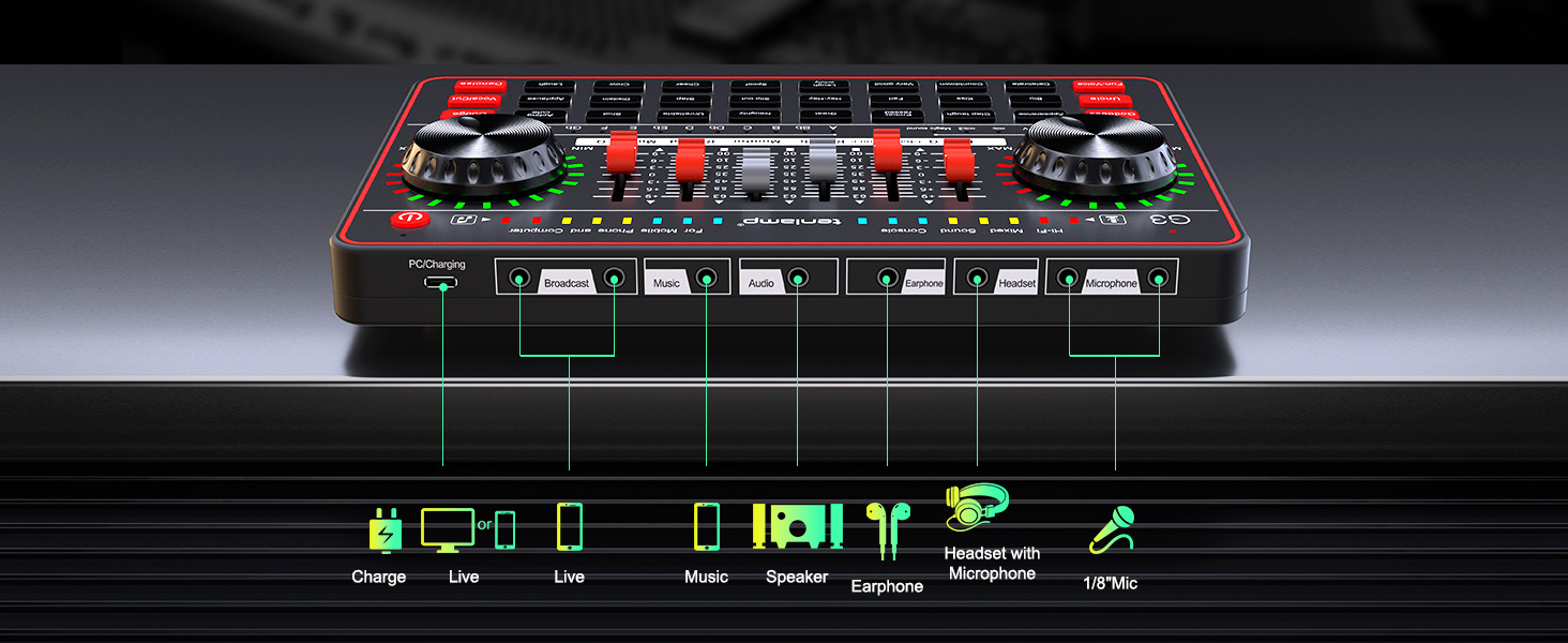 gaming microphone podcast microphone streaming microphone gaming audio mixer