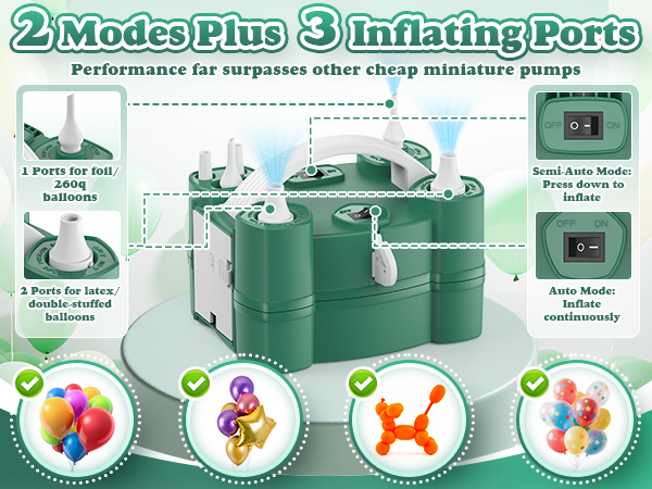 2 Modes Plus 3 Inflating Ports