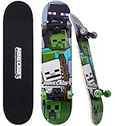 Skateboard with Printed Graphic Grip Tape - Great for Kids and Teens, Cruiser Skateboard with ABE...