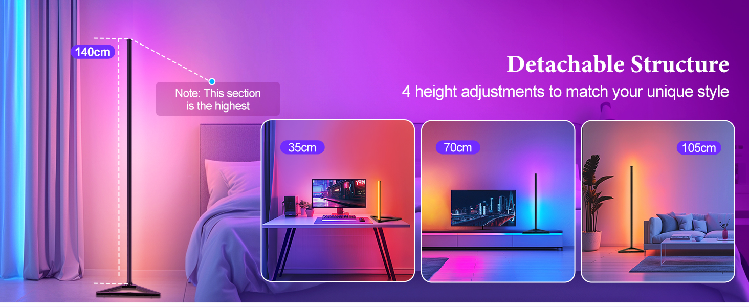 Detachable Structure 4 height adjustments to match your unique style