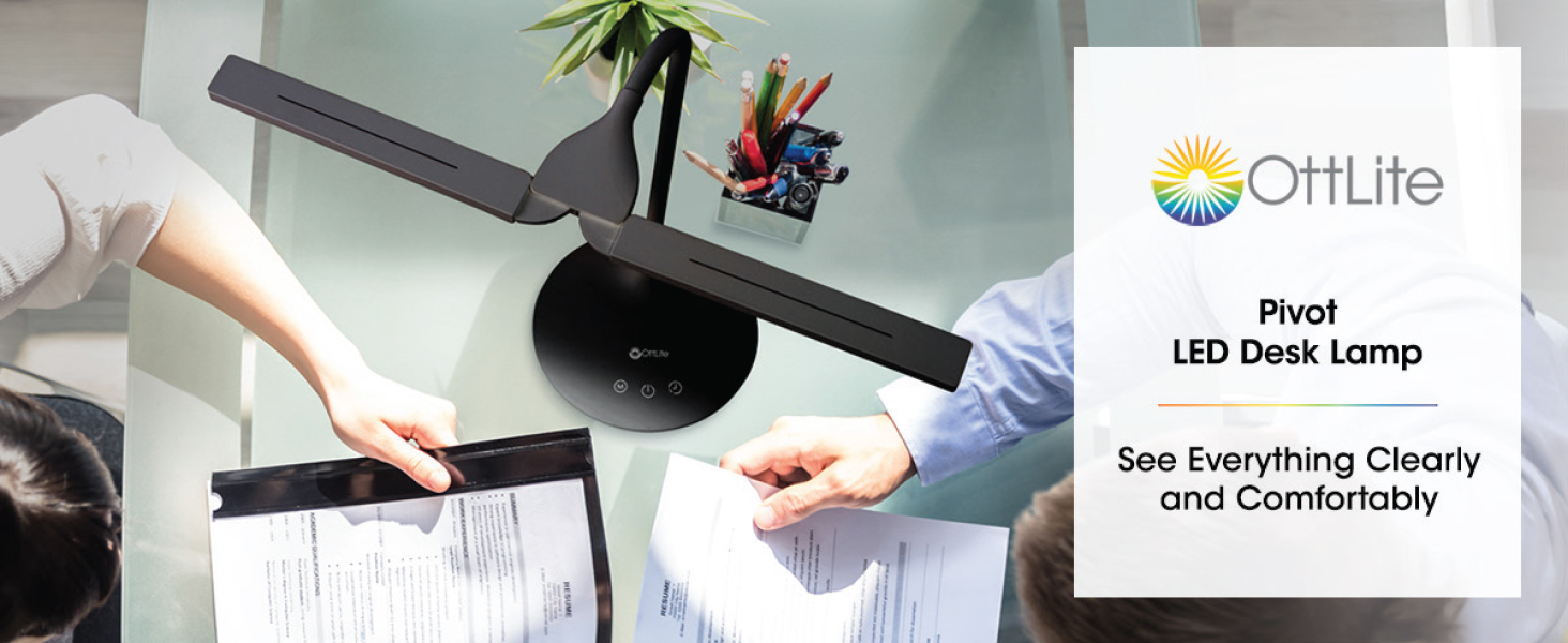 Pivot LED Desk Lamp Pivoting Shades Flex Flexible Adjustable Neck Height Light LED Angle ClearSun