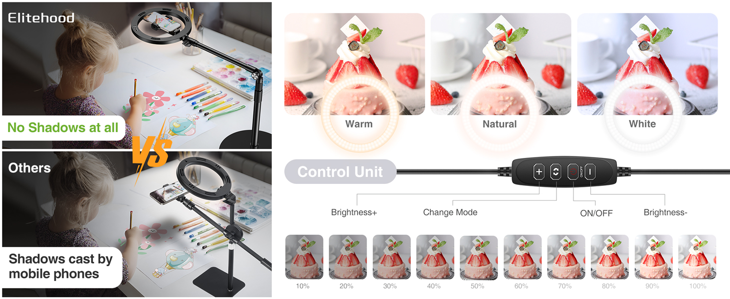 DESK RING LIGHT WITH STAND