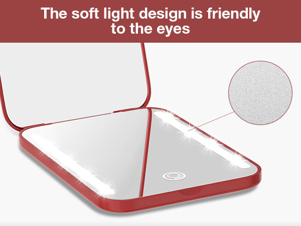8 LEDs small travel mirror