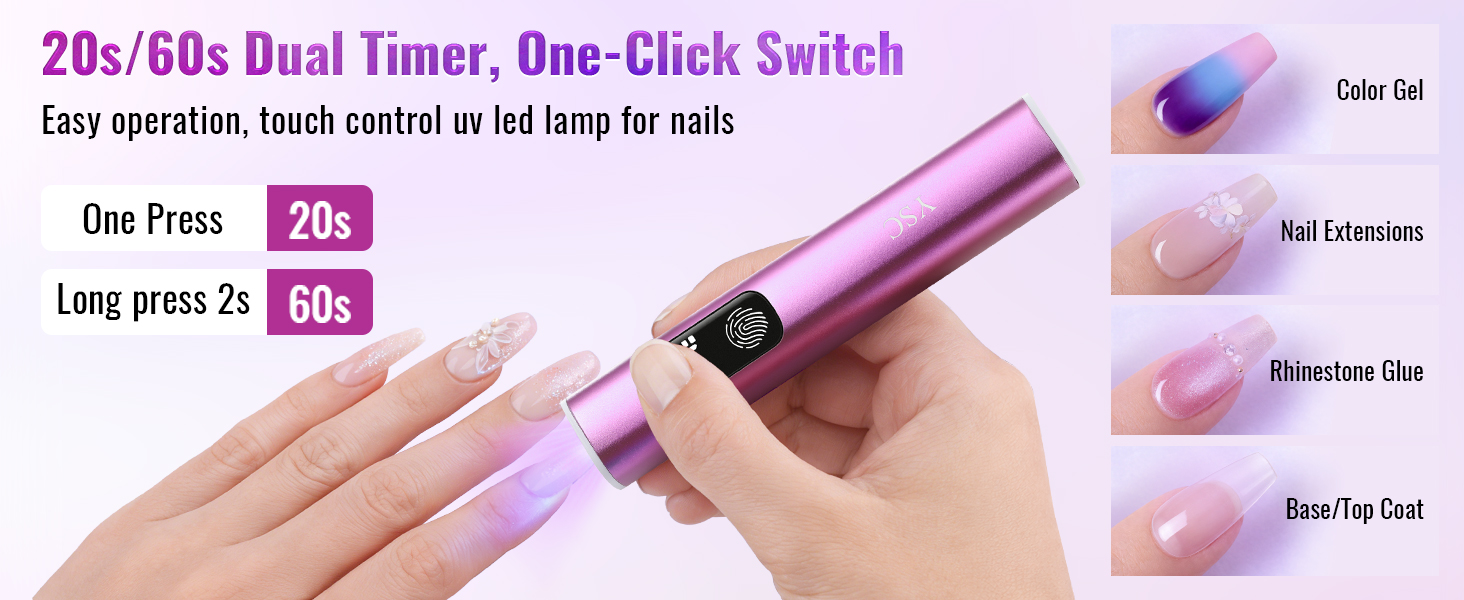 flash curing uv light pen for nails with 2 timers