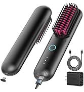 TYMO Cordless Hair Straightener Brush - Porta PRO Portable Straightening Brush for Travel, Mini I...
