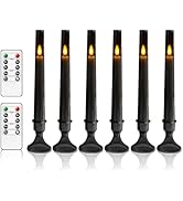 kakoya Upgraded Flameless Taper Candles with Remote,6 PC Acrylic Battery Operated Candles with Ca...