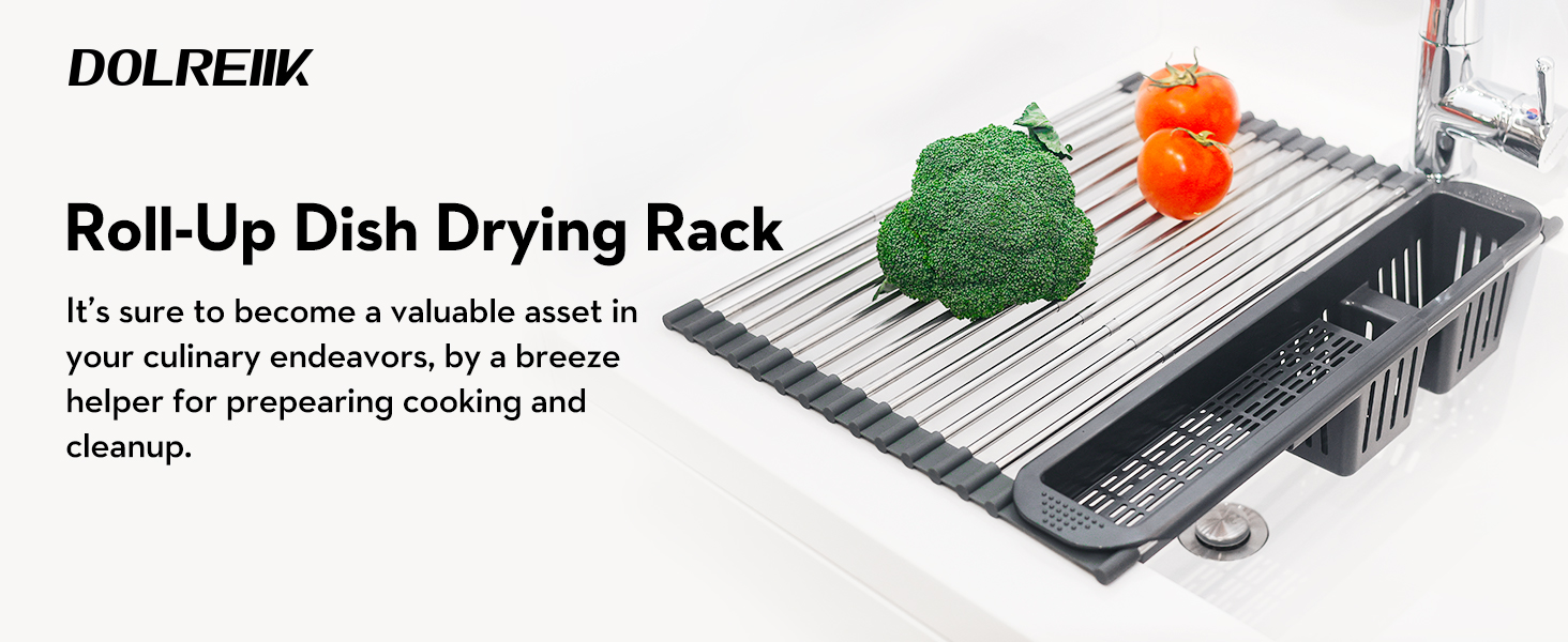 dish drying rack over the sink
