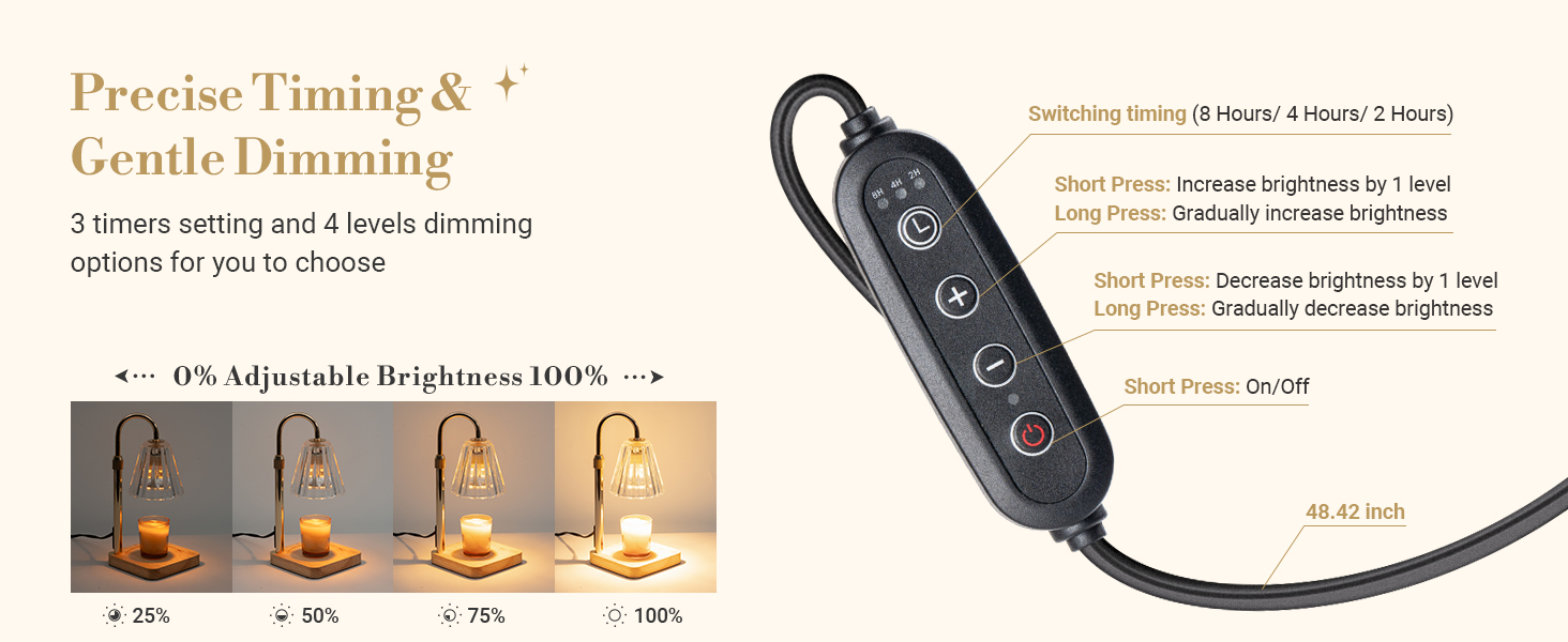 marycele candle warmer lamp with timer - adjustable height