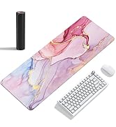 Womier Mouse Pad Gaming Large Desk Pad, Washable Keyboard Pad Laptop Desk Mat, Pink Mouse Pad wit...