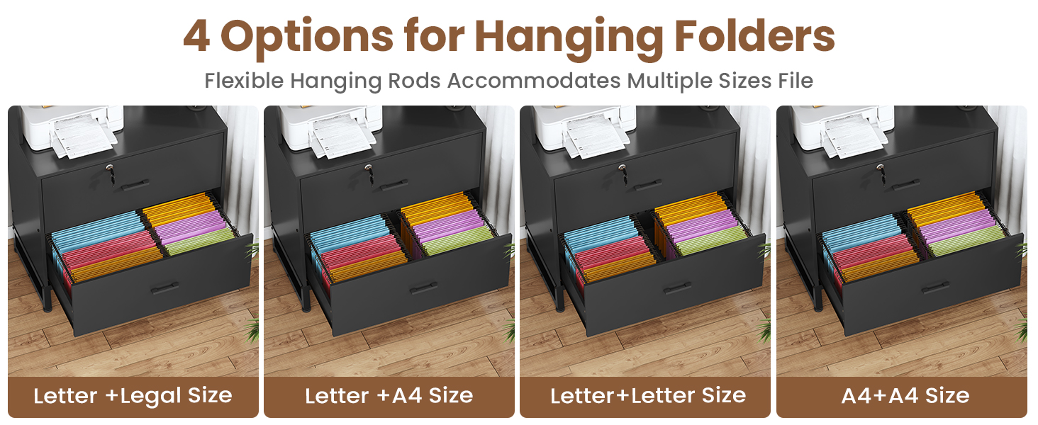 Filing Cabinet Fits Letter, Legal, A4 Size