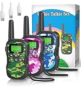 BUKEWIT 3 Pack Walkie Talkies for Kids Rechargeable,Upgraded Version Camouflage Exterior 22 Chann...