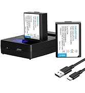 GKUGEYGO LP-E10 Replacement Battery and Dual Battery Charger Set Compatible with Canon EOS Rebel ...