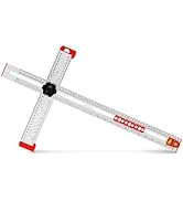 Meticuloso 4 in 1 Drilling Positioning Ruler, 23.5in/59.7cm Adjustable T-Square, Multi Angle Meas...