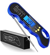 TRAUSI Instant Read Meat Thermometer, Fast &amp; Accurate Digital Food Thermometer with Backlight, Wa...