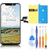 Ayake Screen Replacement for iPhone X, 5.8-inch LCD Display Full HD and Touch Digitizer Assembly ...