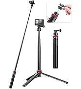 57in Selfie Stick Tripod for Action Cameras - ULANZI Go Quick II Extendable Tripod Stand Magnetic...