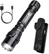 ULTRAFIRE Rechargeable Tactical Flashlight with Holster, Hidden C Port and 3 Modes, 1200 Lumens L...