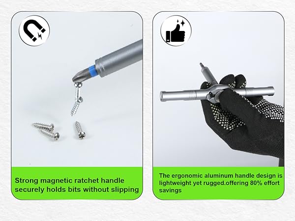 magnetic ratchet screwdriver set