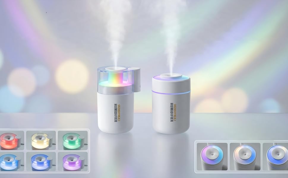 Both sizes feature vibrant color ambient lighting for a cozy, personalized glow