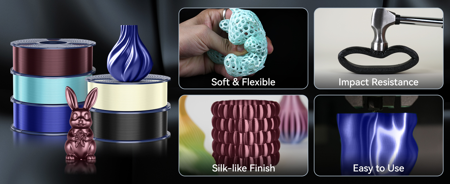 tpu 3d printer filament silk filament tpu silk filament 1.75mm silk pla filament 95a tpu