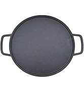 GGC 14" Cast Iron Pizza Pan Round Flat Pans Make Different Dishes for Baking Stove Oven Grill and...