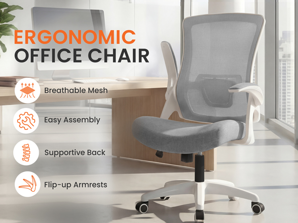 Ergonomic high back office chair with supportive lumbar support
