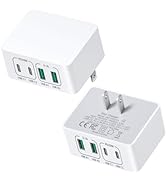 USB C Charger Block, Costyle 2-Pack 40W Flat USB Wall Charger Plug Multiport Dual USB C &amp; USB A F...
