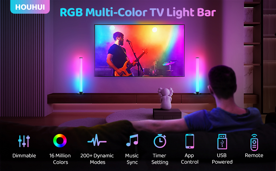 360° lighting rgb tv light bar