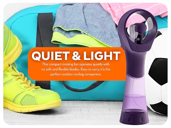O2Cool Elite Misting Fan Purple Quiet &amp; Light
